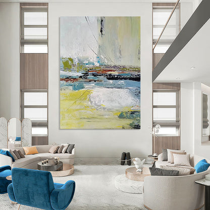 Jumbo - Sized Hand - Painted Custom Abstract Painting for Office and Bedroom DTP052