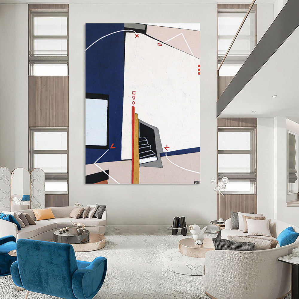 Breathtaking Hand - Painted Textured Canvas Mural for Living Room & Hotel Lobby DKH1106