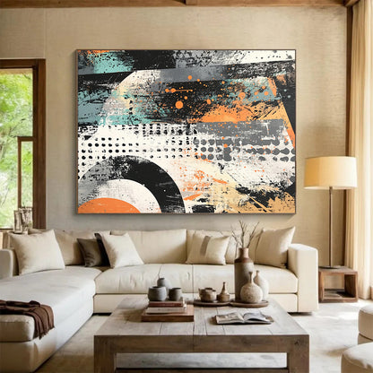 Urban - Inspired Abstract Art "Street Energy" Painting On Canvas HB297