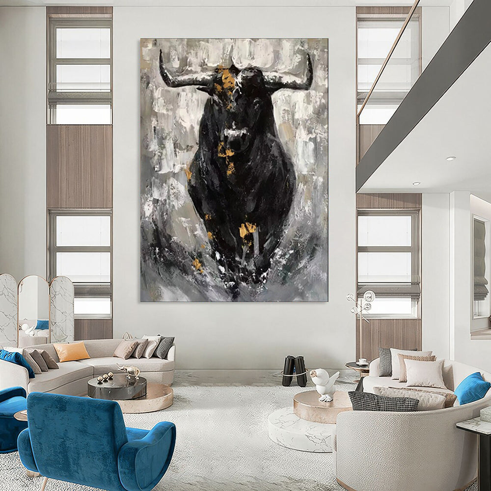 Minimalist & Sleek Hand-Painted Custom Abstract Painting for Office & Dining Room LargeART1971