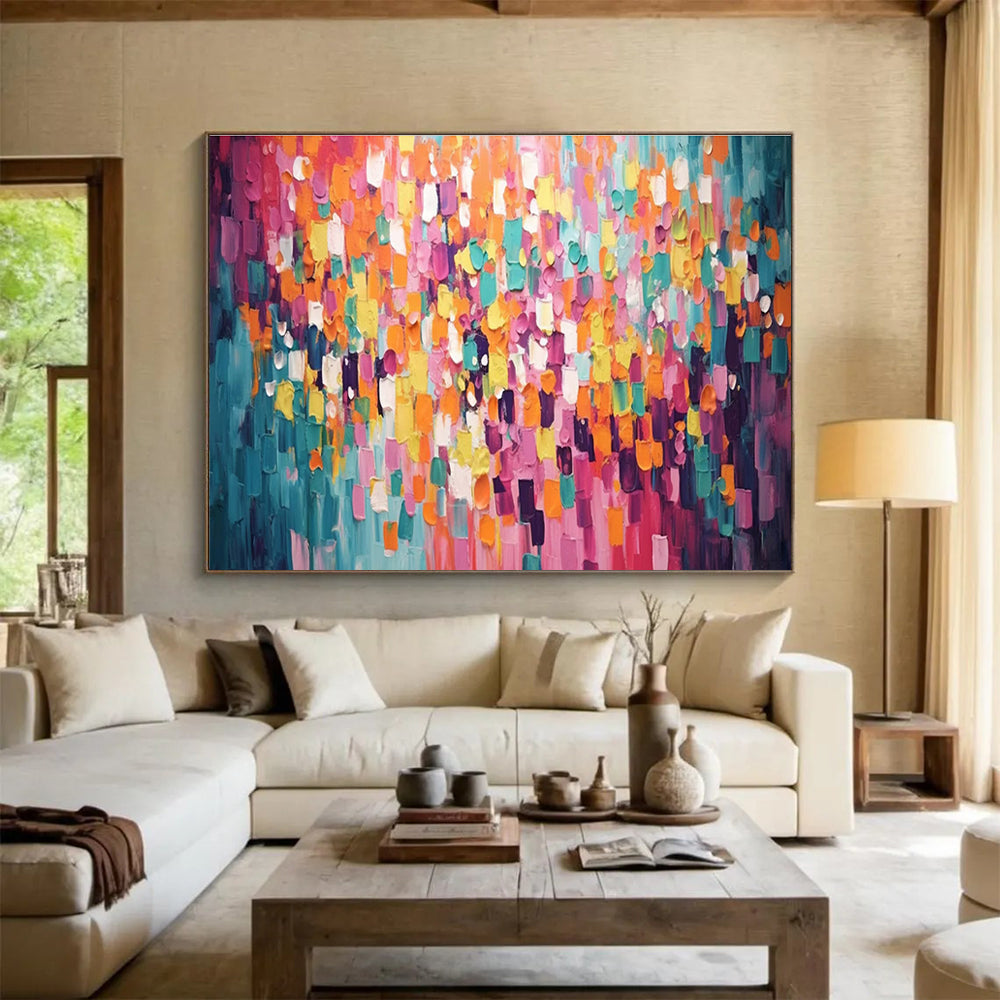 Alluring Original Immense Textured Hand - Applied Abstract Wall Mural for Captivating Spaces DKH868