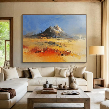 “Impasto Mountain Landscape in Warm Hues” - Impressionist - Inspired Painting On Canvas HB0521