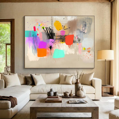 “Colorful Mixed - Media Abstract” - Contemporary Abstract Painting HB0533