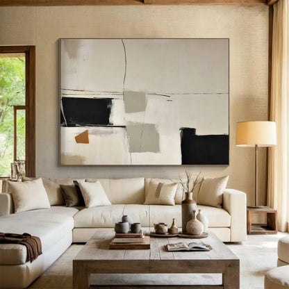 “Artistic Harmonies” Large - Format Abstract Mural for Bedroom & Dining Room DKH248