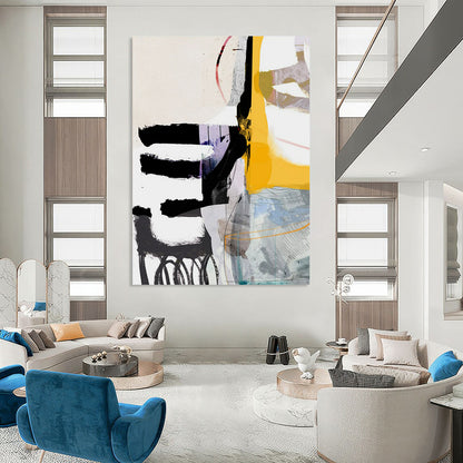 Monumental-Sized Hand-Painted Abstract Wall Art for Office & Living Room LargeART2313