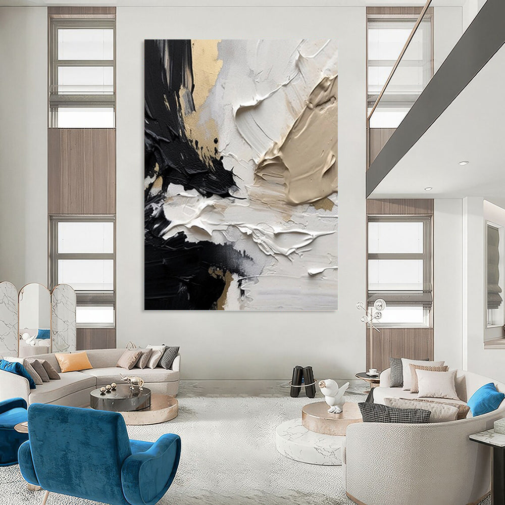Colossal Custom - Textured Hand - Painted Abstract Canvas for Office & Bedroom DKH1025