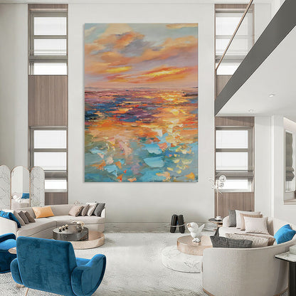 Hand-Painted Personalized Abstract Mural for Living Room & Office LargeART1898