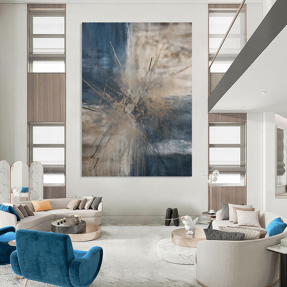 Desert Dunes: Stupendous Hand - Painted Custom Abstract Creation for Bedroom and Hotel DTP119