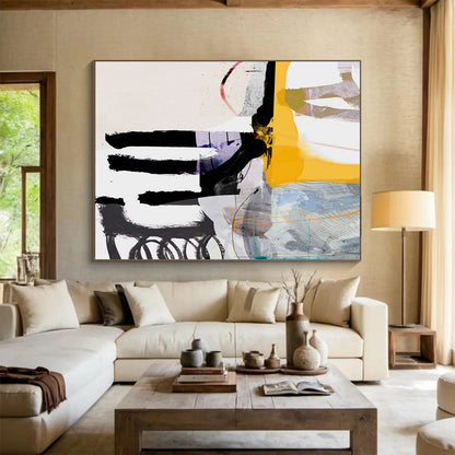 Bold Color Block Collage - Modern Living Room Statement DLZ112