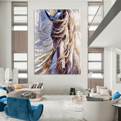 Custom Vertical Hand - Painted Large Abstract Gem for Bedroom and Hallway DKH1653