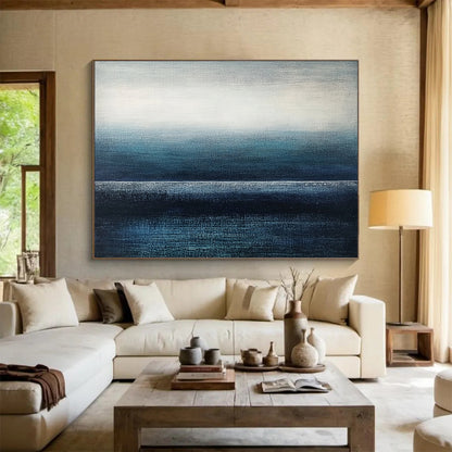 “Gradient Ocean Horizon” - Blue Gradient, Minimalist Ocean Horizon, Smooth Texture HB1122