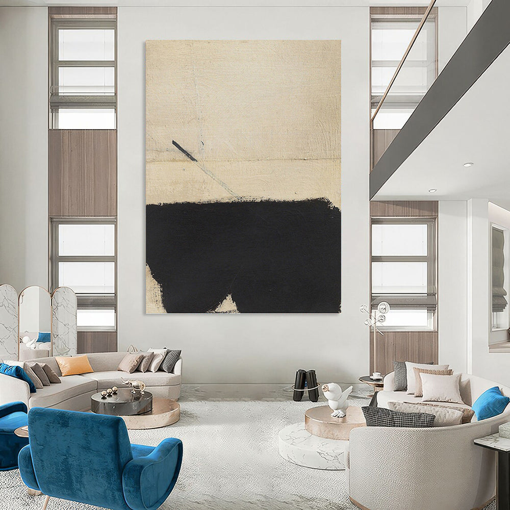Large - Sized Stunning Hand - Painted Textured Abstract Painting on Canvas for Living Room & Hotel DKH1422