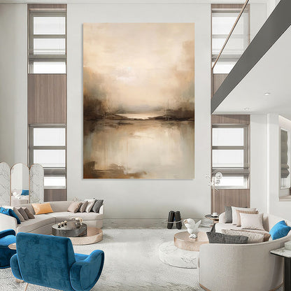 Elegantly Grand Hand - Painted Textured Abstract Art for Reception Area & Lobby DKH1253