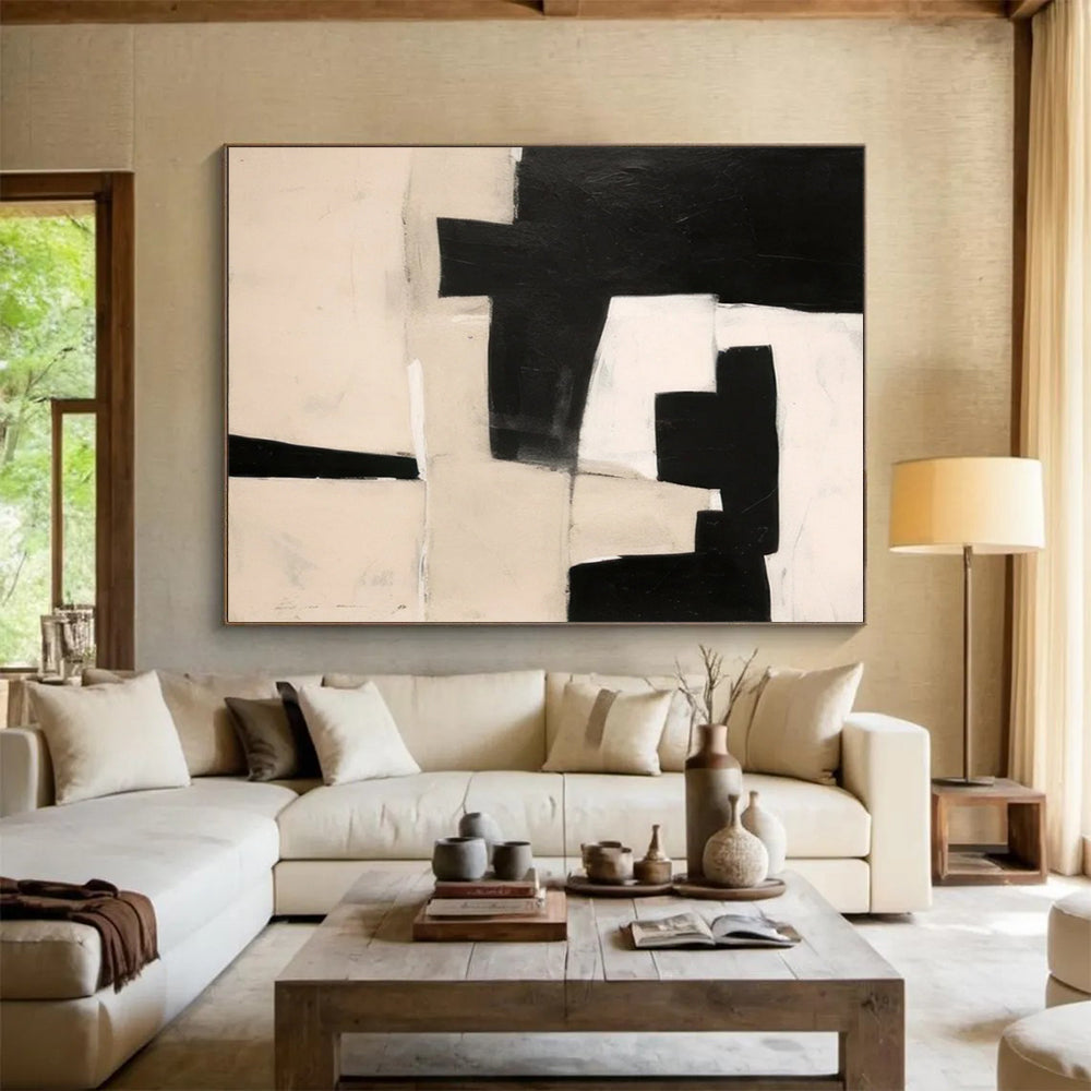 Monochrome Geometric Abstract - Sleek Office Decor DLZ071