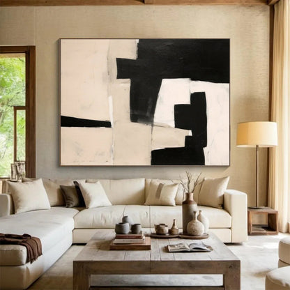Monochrome Geometric Abstract - Sleek Office Decor DLZ071