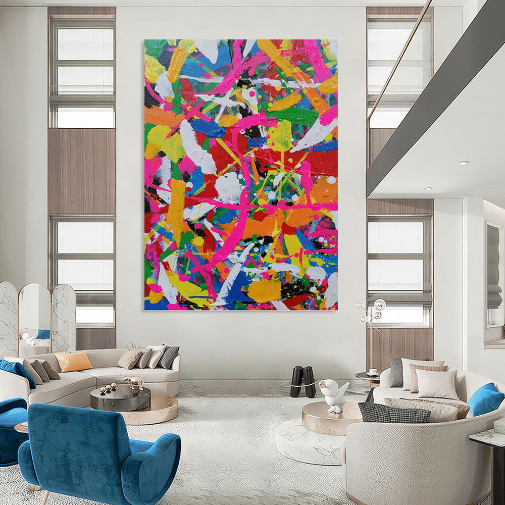 Serene Hand - Painted Textured Abstract for Bedroom & Hotel DKH1277