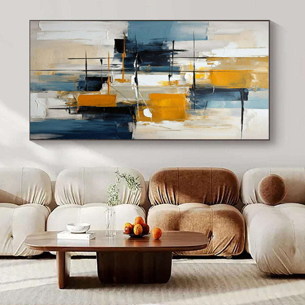 Oversized Custom Hand-Painted Abstract Mural for Living Room & Hotel Wellness Retreats LargeART1452