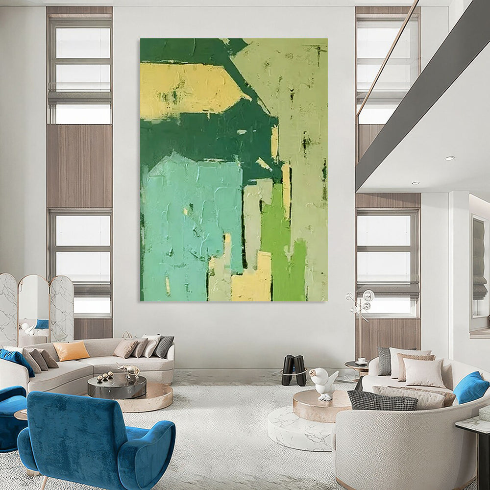Enormous-Scale Hand-Painted Abstract Wall Installations for Living Room & Hotel LargeART2276