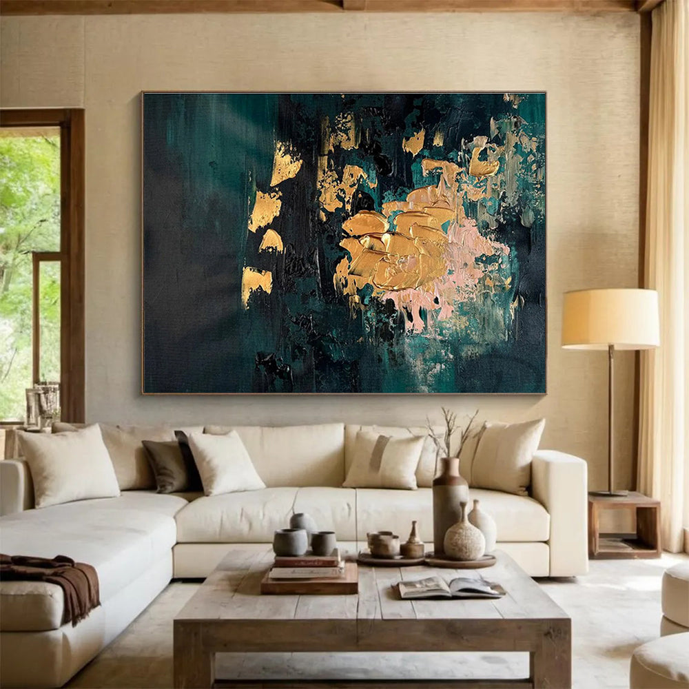“Dynamic Reflections” Massive Abstract Painting for Entryway & Office DKH262