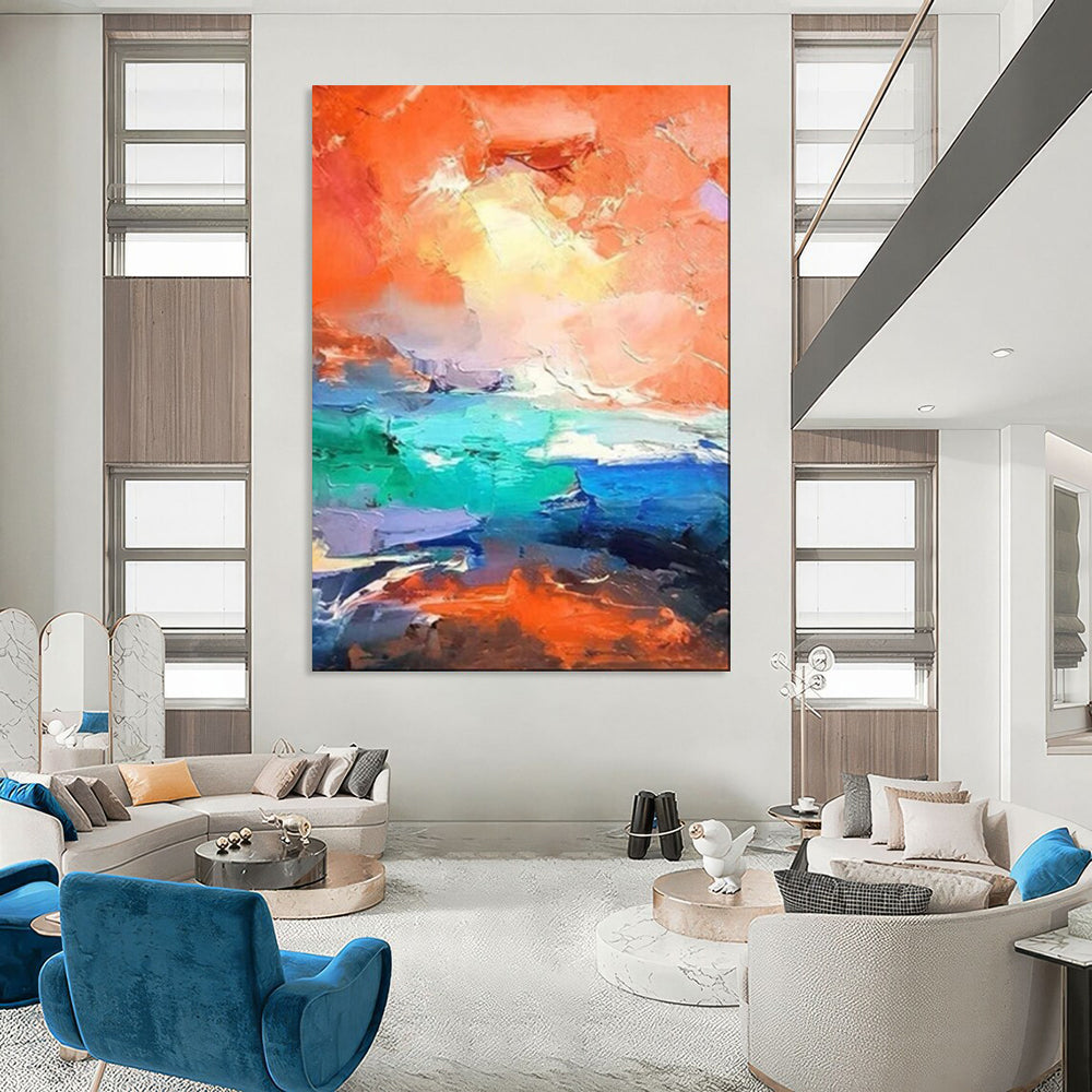 Large-Scale Textured Abstract Wall Art for Office & Loft LargeART2114