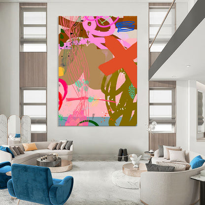 Hand-Painted Bespoke Abstract Canvas for Living Room & Hotel LargeART1857