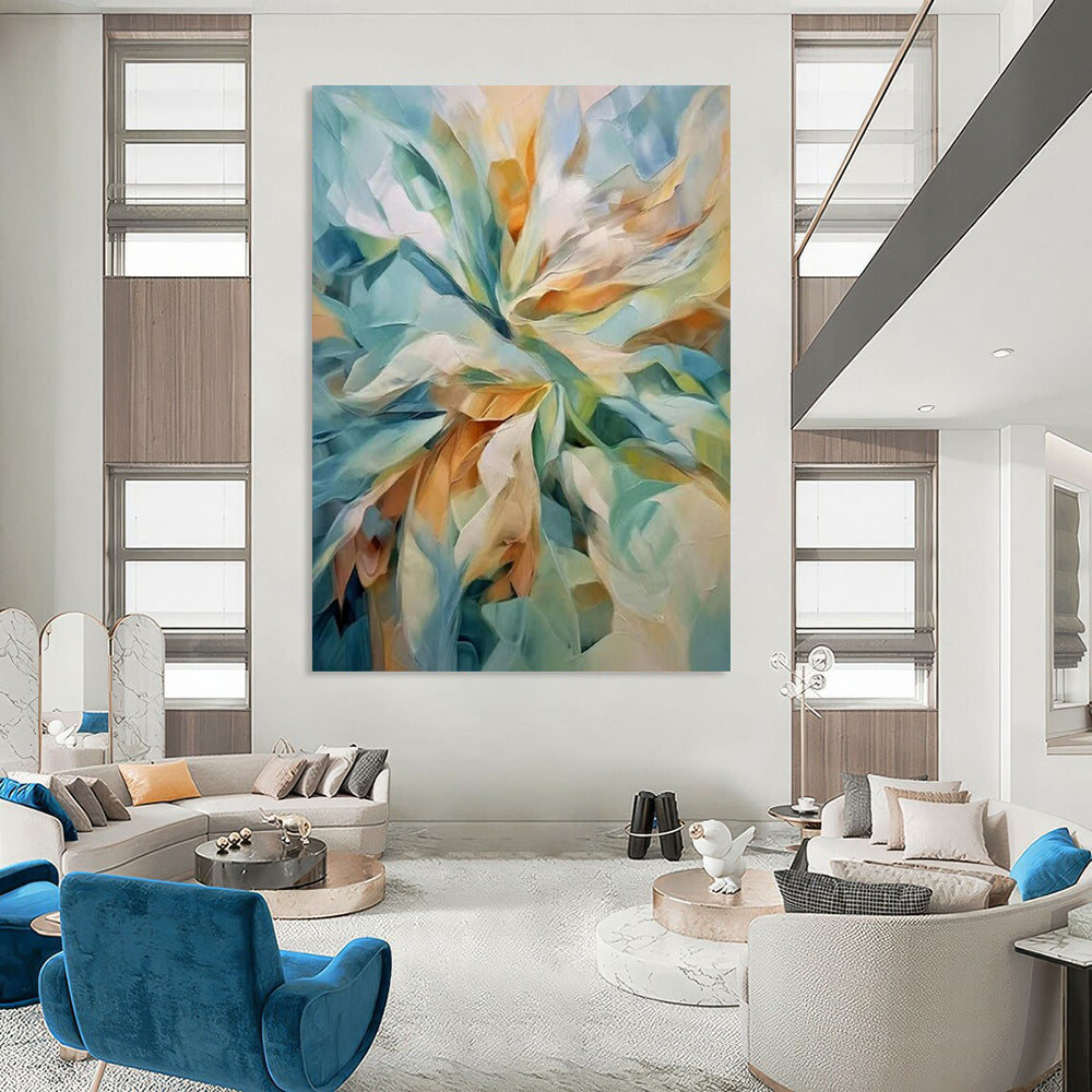 Expansive Hand-Painted Abstract Artworks for Office & Hallway LargeART2271