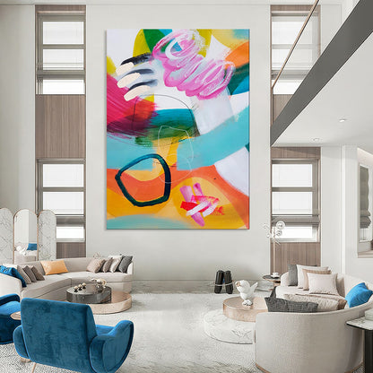 Custom Hand-Painted Abstract Painting for Bedroom & Hallway LargeART1824