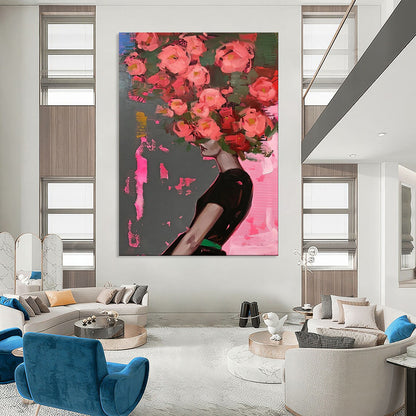 Opulent & Ornate Large-Scale Custom Hand-Painted Abstract Painting for Dining Room & Hotel LargeART1952