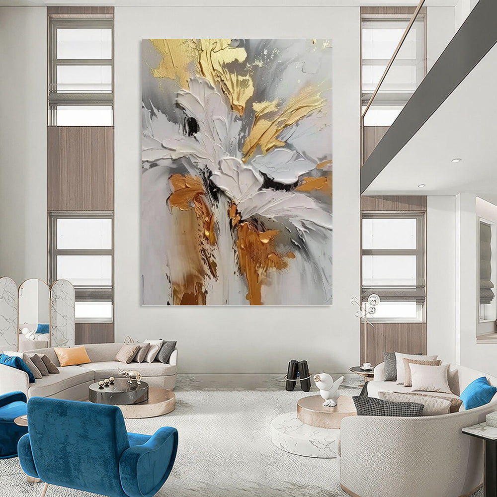 Stimulating Hand - Painted Textured Abstract on Canvas for Office & Living Room DKH1386