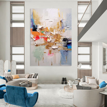 Massive Custom - Crafted Textured Canvas Abstract for Living Room & Hotel Lobby DKH1056