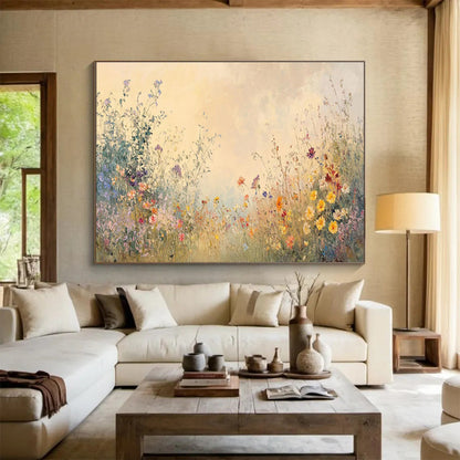 Vast Textured Hand - Painted Abstract Canvas for Decorative Focalization DKH693