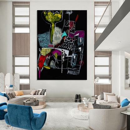 Large Custom Abstract Paintings: Textured Beauty for Office & Bar DTP294