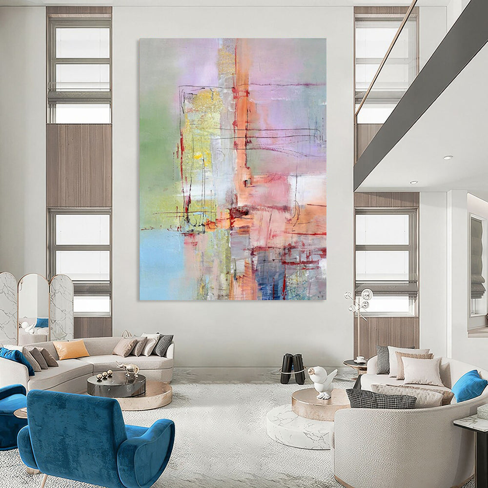 Gigantic Hand-Painted Abstract Mural for Dining Room & Bar LargeART2259