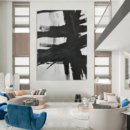 Designer - Directed Hand - Painted Textured Canvas Mural for Hotel Suite & Entryway DKH1154