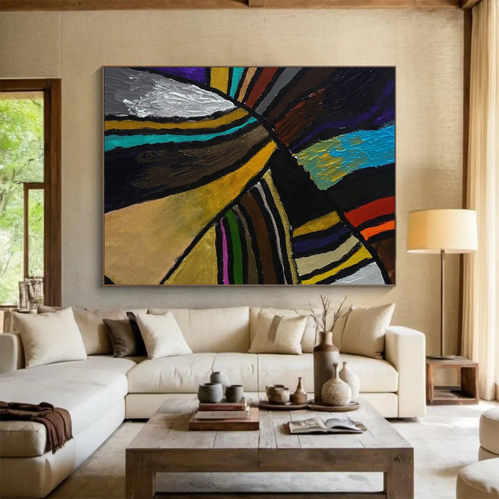 Large Custom - Printed Abstract Art for Conference Room DKH013