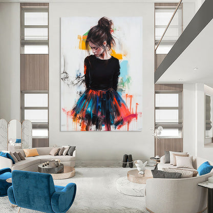 Contemporary hand-painted abstract art featuring vibrant colors and dynamic shapes designed to elevate modern spaces and inspire creativity. DLZ1576