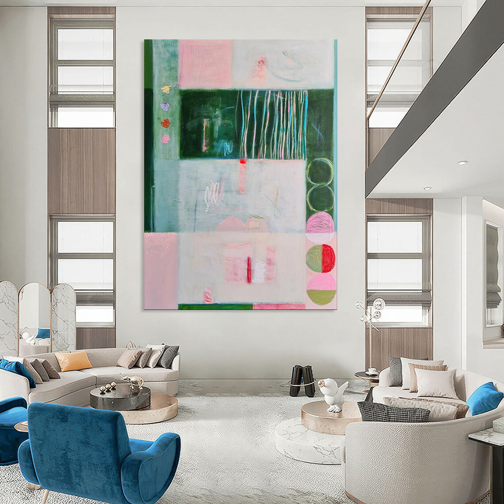 Oversized Custom Hand-Painted Abstract Art for Living Room & Hotel LargeART1852