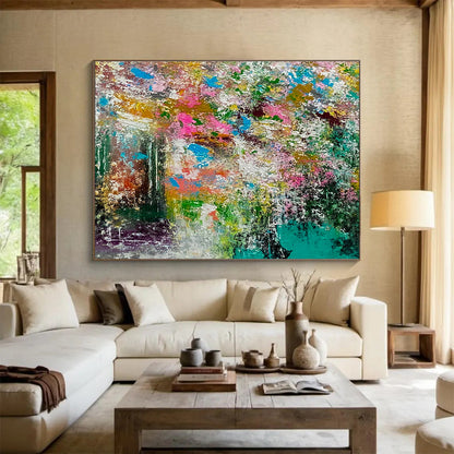 Peaceful Large Abstract Canvas with Tranquil Textured Patterns for Bedroom & Dining Room DKH919