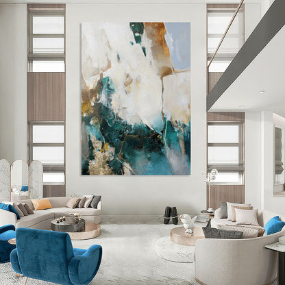 Oversized Hand - Rendered Custom Textured Abstract Painting for Living Room & Office DKH1013