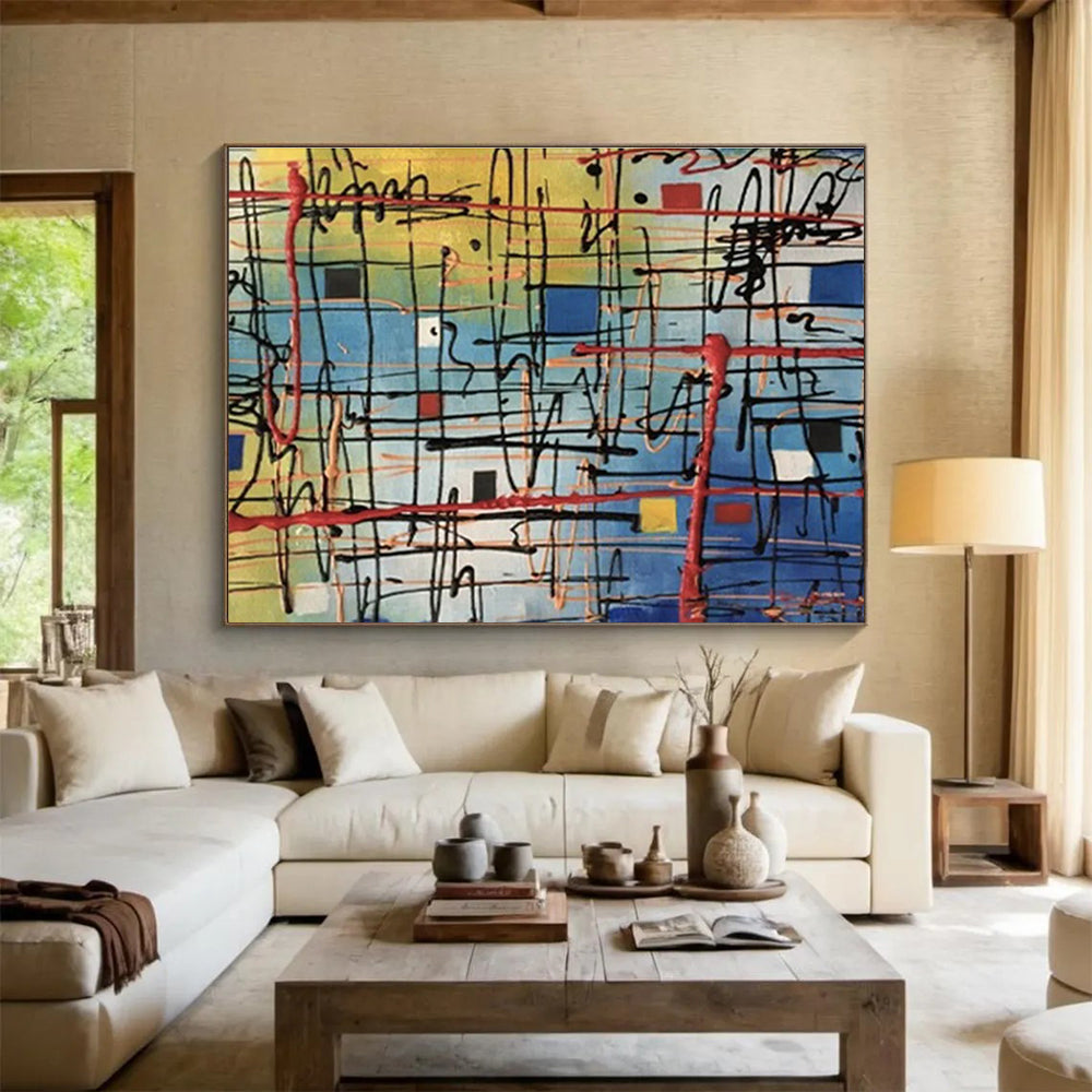 Inspiring Original Giant Textured Hand - Crafted Abstract Painting for Transformed Environments DKH842