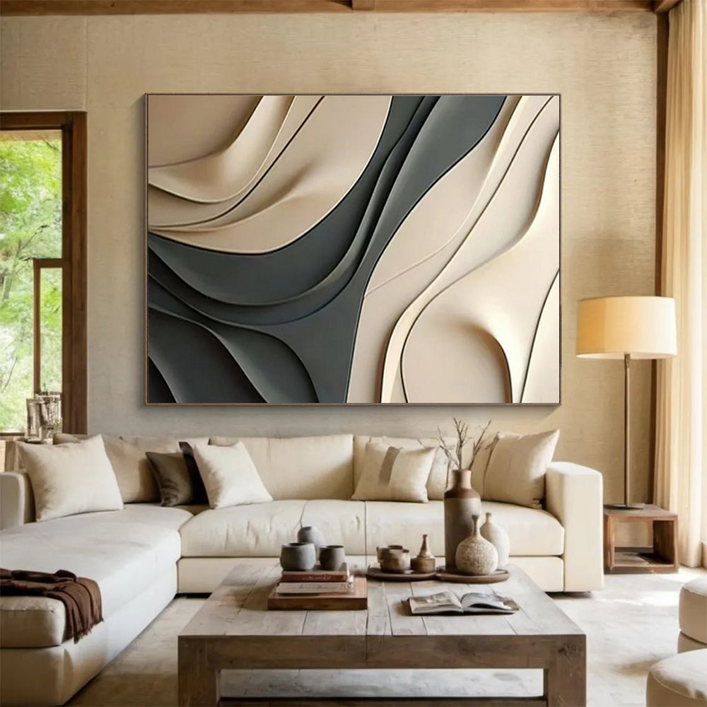 Grandiose Textured Abstract Mural for Entryway & Dining Room DKH523