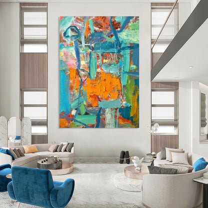 Monumental Hand-Painted Abstract Wall Art for Office & Bedroom LargeART2291