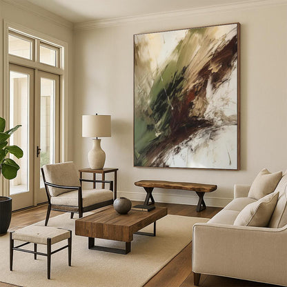 Super-Sized Modern Abstract Art for Home Library Cozy Reading Atmosphere
