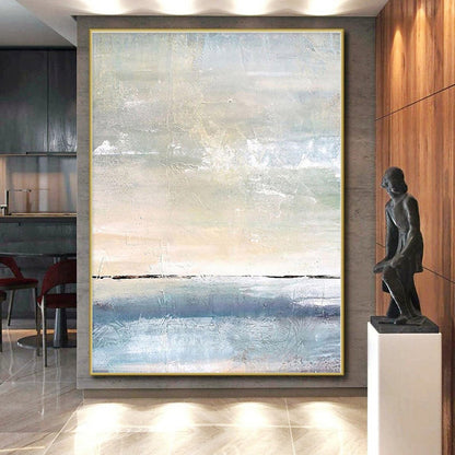 Made-to-Measure Monochromatic Hand-Painted Abstract Wall Art for Entryway Impact