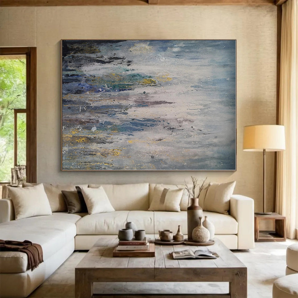 Vast Abstract Watercolor Hand-Painted Canvas for Nursery Cradle Wall