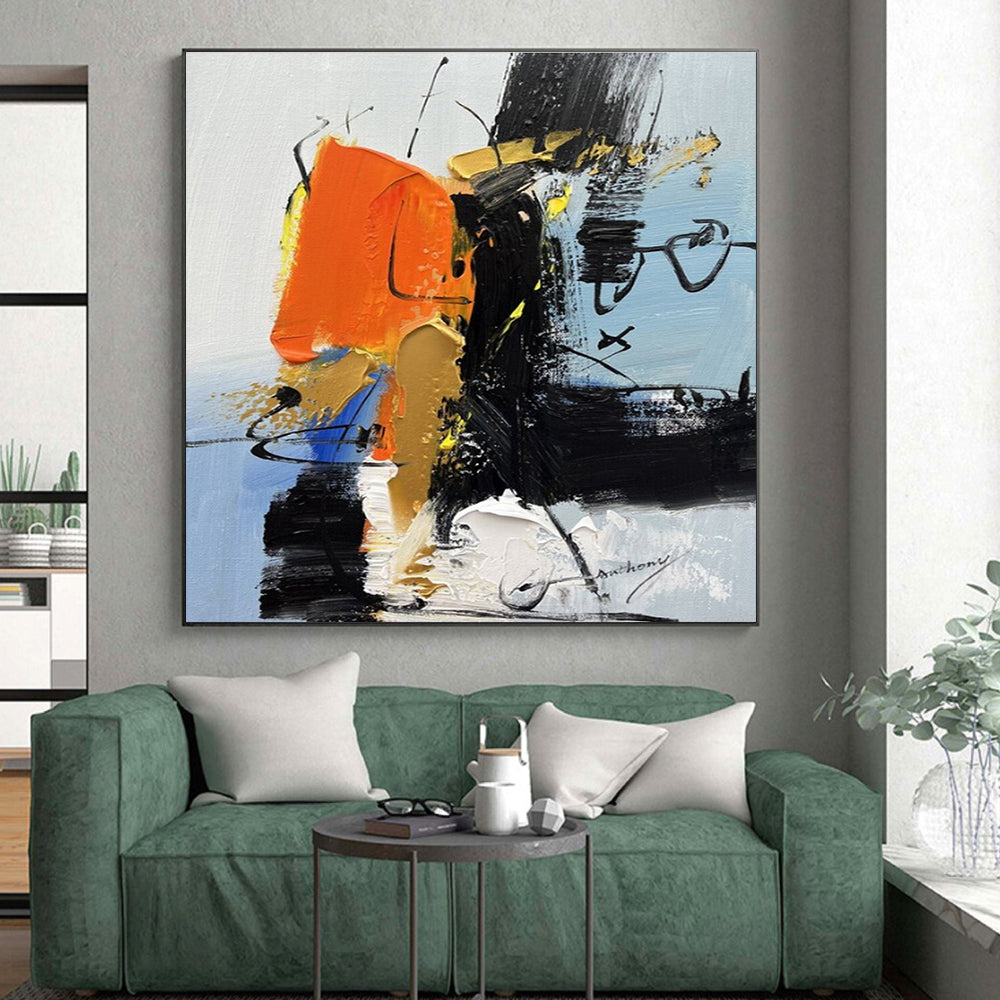 Giant Modern Abstract Painting for Master Bedroom Luxury Upgrade