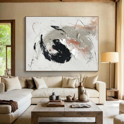 Made-to-Order Large Hand-Painted Abstract Canvas for Greenhouse Planting Area Wall