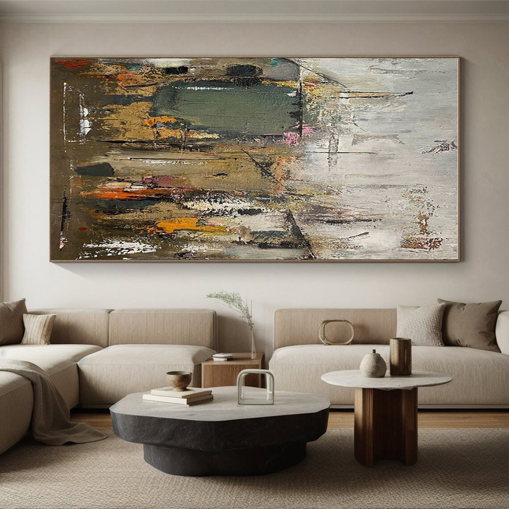 Large-Scale Modern Abstract Art for Contemporary Dining Room Feature Wall