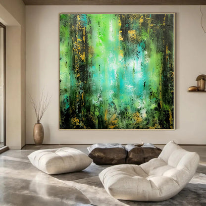 Large-Scale Hand-Painted Contemporary Abstract Canvas for Bedroom Murphy Bed Areas