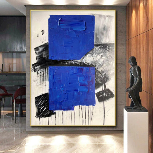Oversized Custom Abstract Painting for Home Wine Cellar Barrel Racking and Tasting Areas